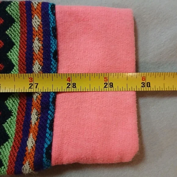 Blue Footed Design Hoodie Womens M Hot Pink Neon Aztec Mayan Native - Picture 13 of 13